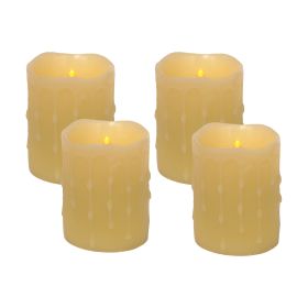 LED Dripping Wax Pillar Candles (Set of 4)