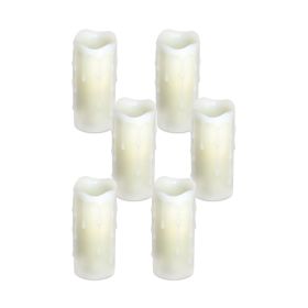 LED Dripping Wax Pillar Candles (Set of 6)