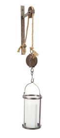 Industrial Pulley Mounted Canister Candleholder