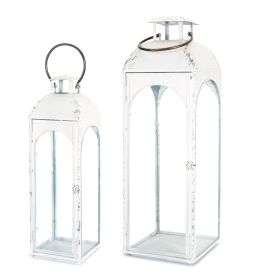 Modern Distressed Metal Lantern (Set of 2)