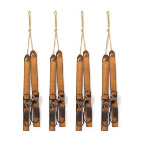 Vintage Wood Hanging Ski Décor (Set of 4)