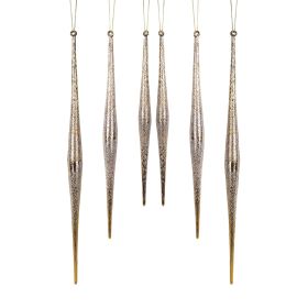 Gold and Silver Ombre Drop Ornament (Set of 6)