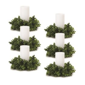 Eucalyptus Foliage Candle Ring (Set of 6)