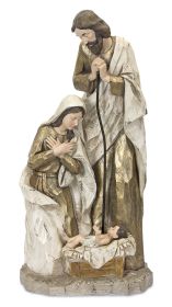 Holy Family Nativity Scene with Gold Finish 23.25"H