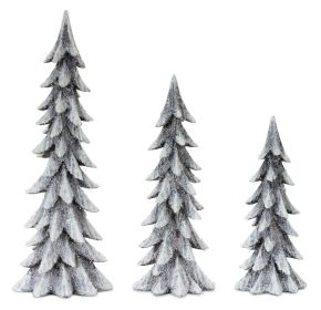 Carved Design Pine Tree Décor (Set of 3)