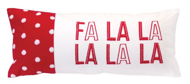Cotton Fa La La Holiday Throw Pillow 21"L