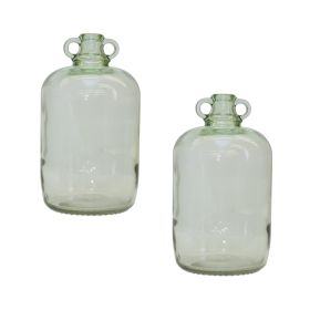Sage Green Glass Jug Vase (Set of 2)