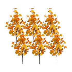 Fall Gingko Leaf Twig Spray (Set of 6)