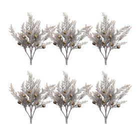 Silver Pine Pick with Bronze Bells (Set of 6)