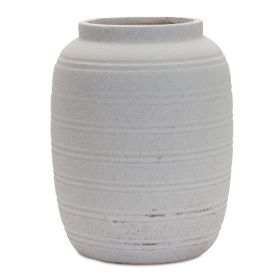 Modern White Clay Vase 9.5"H
