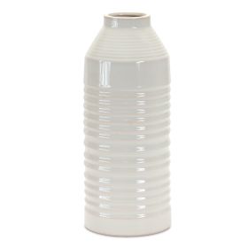 Modern Ribbed Terra Cotta Vase 14"H