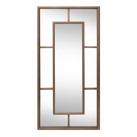 Window Paned Iron Wall Mirror 31.5"H
