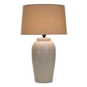 Ivory White Terra Cotta Table Lamp 25.5"H