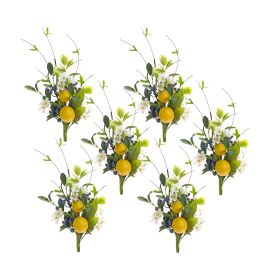Lemon and Blue Berry Floral Spray (Set of 6)