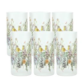 Frosted Floral and Bird Votive Candle Holder (Set of 6)