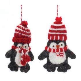 Felt Wool Penguin Ornament (Set of 6)