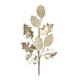 Glittered Holly Leaf Spray (Set of 6)