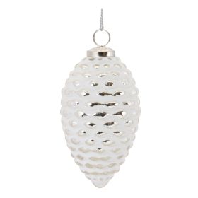 Frosted Glass Pinecone Ornament (Set of 4)