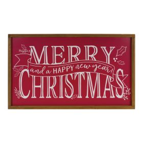 Merry Christmas and Happy New Year Sign 23.75"L