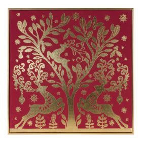 Framed Holiday Deer Print 15.5"SQ