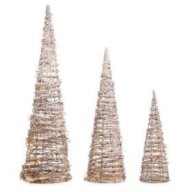 LED Twig Tree Décor (Set of 3)