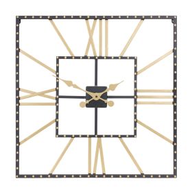 Metal Square Wall Clock with Roman Numberals 23.5"SQ