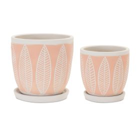 Stone Planter with Plate (Set of 2)