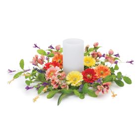Mixed Floral Candle Ring 13.5"D