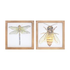 Framed Watercolor Insect Plaque (Set of 2)