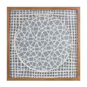 Framed Paper Mache Wall Art 19.5"SQ