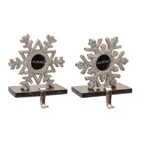 Snowflake Photo Frame Stocking Holder (Set of 2)