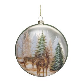 Glittered Glass Woodland Deer Ornament (Set of 6)