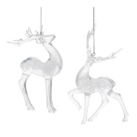 Clear Bubbled Deer Ornament (Set of 6)