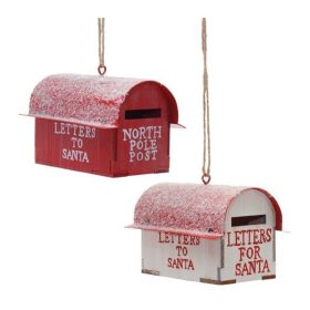 Frosted Metal Mailbox Oranment (Set of 4)