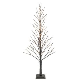 LED Black Glittered Twig Tree 60"H