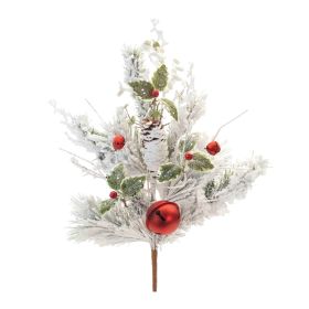 Flocked Oranment Pine Spray (Set of 2)