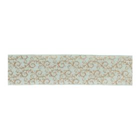 Orante Blue and Gold Glitter Wired Ribbon 4" x 10 yds.