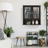 Bathroom Wall Mount Mirror Cabinet Organizer-Brown