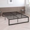 Twin Size 14 Inch Black Metal Steel Slat Platform Bed