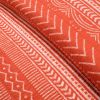 Full/Queen Scandinavian Chevron Orange White Stripe Reversible Cotton Quilt Set