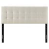 Full size Ivory Linen Fabric Upholstered Tufted Headboard