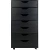 Modern Scandinavian Style 7-Drawer Storage Cabinet Chest in Black Finish