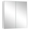 2-Tier Wall-Mounted Bathroom Storage Cabinet with Double Mirror Doors and 2 Shelves