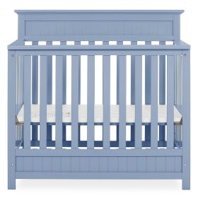 Pine Wood 4-in-1 Modern Convertible Crib Toddler Bed Daybed Baby Blue Finish