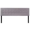 King size Modern Light Grey Fabric Upholstered Panel Headboard
