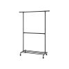 Modern Industrial Style Black Powder Coated Garment Rack with Bottom Hanging Rod