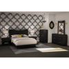 6-Drawer Dresser for Contemporary Bedroom in Black Finish
