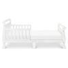 White Wooden Modern Toddler Sleigh Bed with Slatted Guard Rails