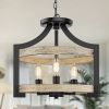 3-Light Rustic Farmhouse Pendant Hanging Light Adjustable Height Max 68in