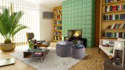 Set of 2 End Table with Storage, Round Accent Side Table with Removable Top for Living Room, Bedroom, Top φ650*450,φ480*390